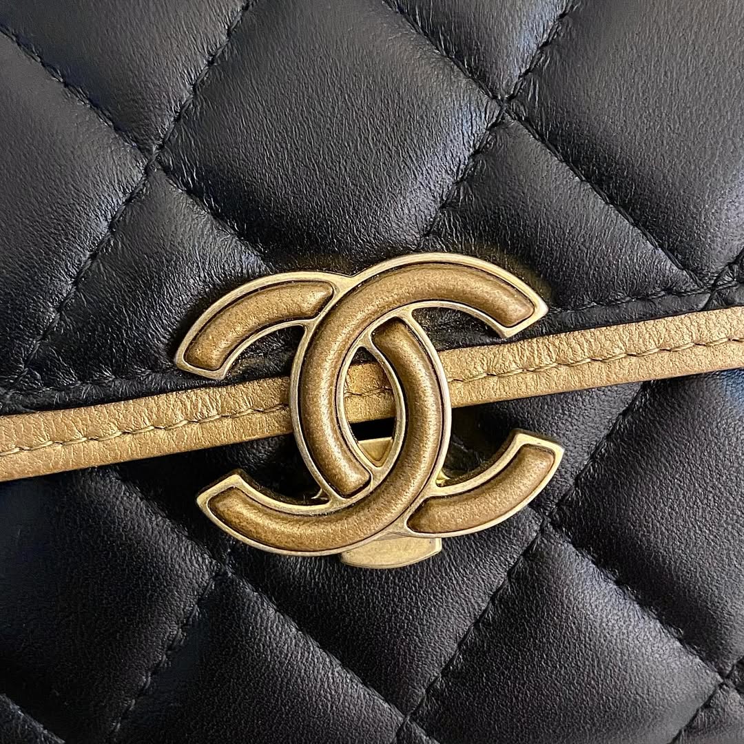 Chanel Matelasse Long Wallet w/ a Gold Tone Push Lock