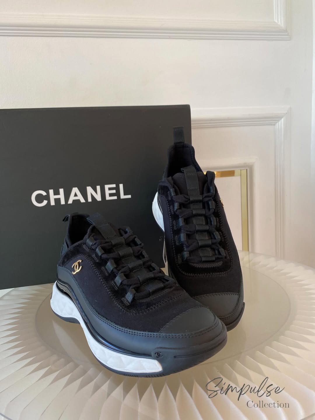 Chanel Cc Black Trail Sneakers