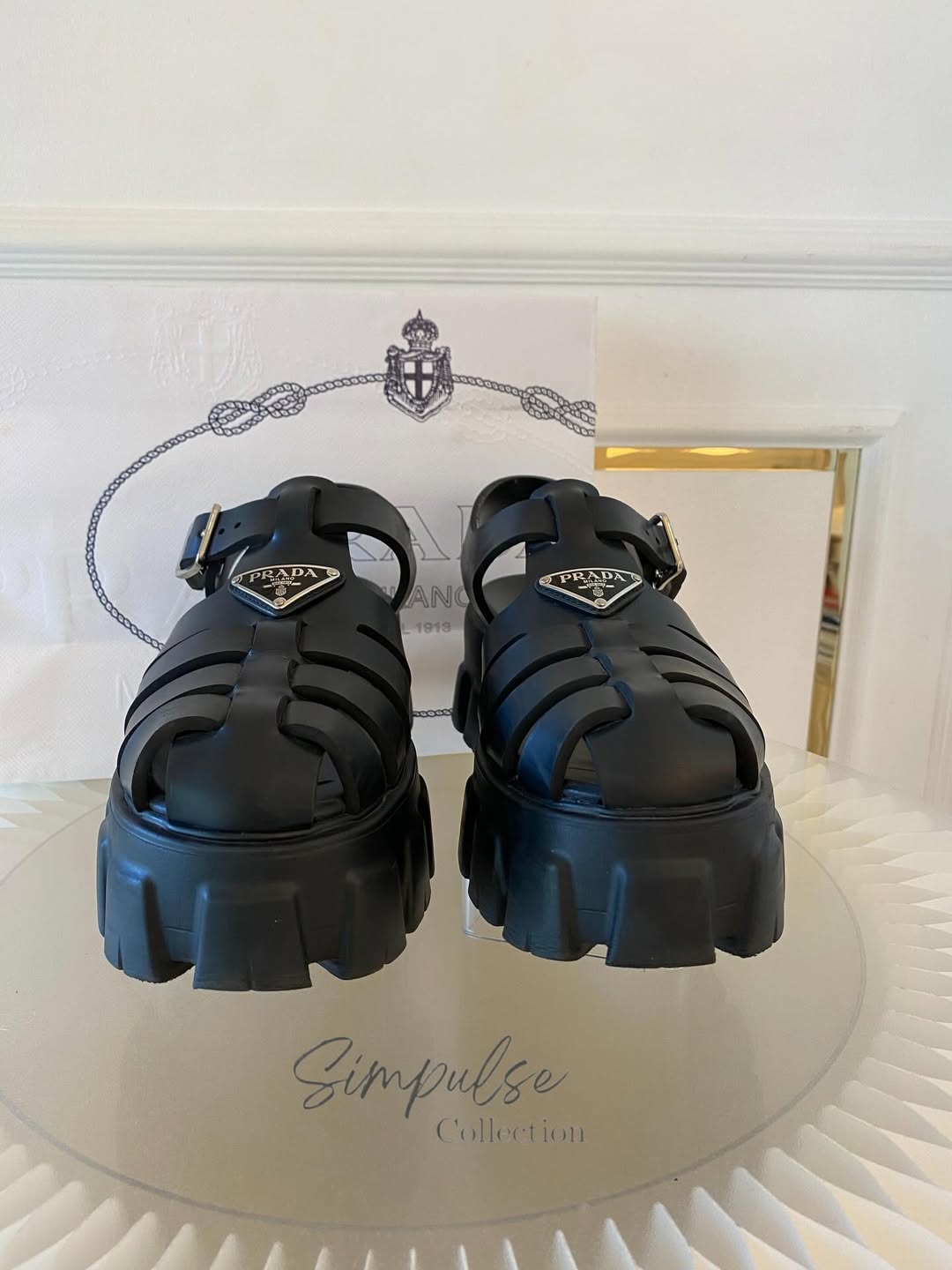 Prada Monolith Rubber Caged Platform Sandal