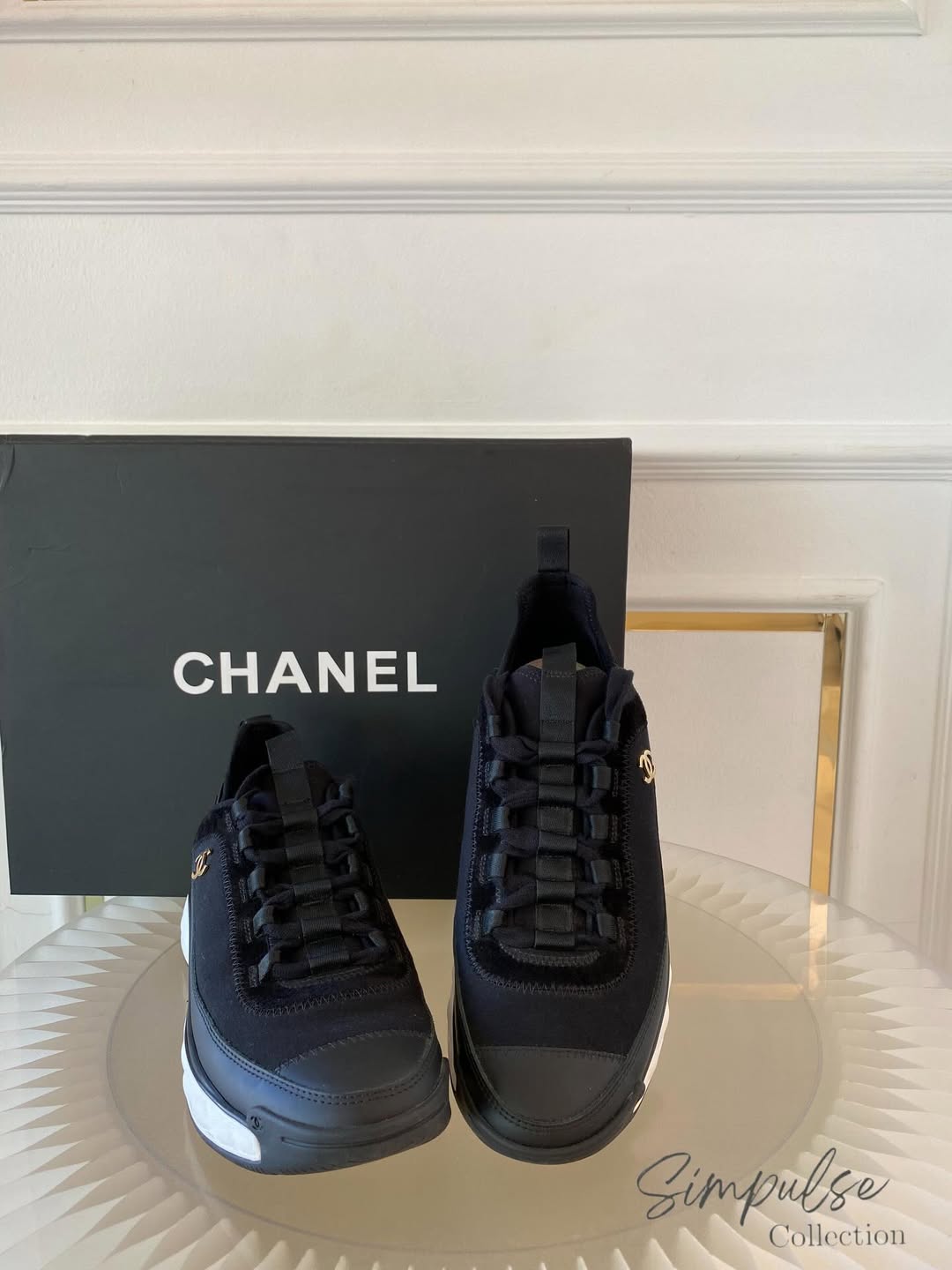 Chanel Cc Black Trail Sneakers