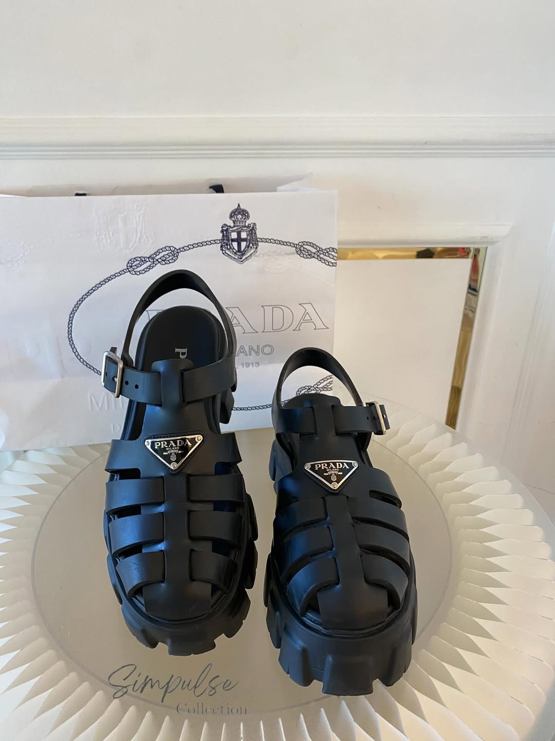 Prada Monolith Rubber Caged Platform Sandal