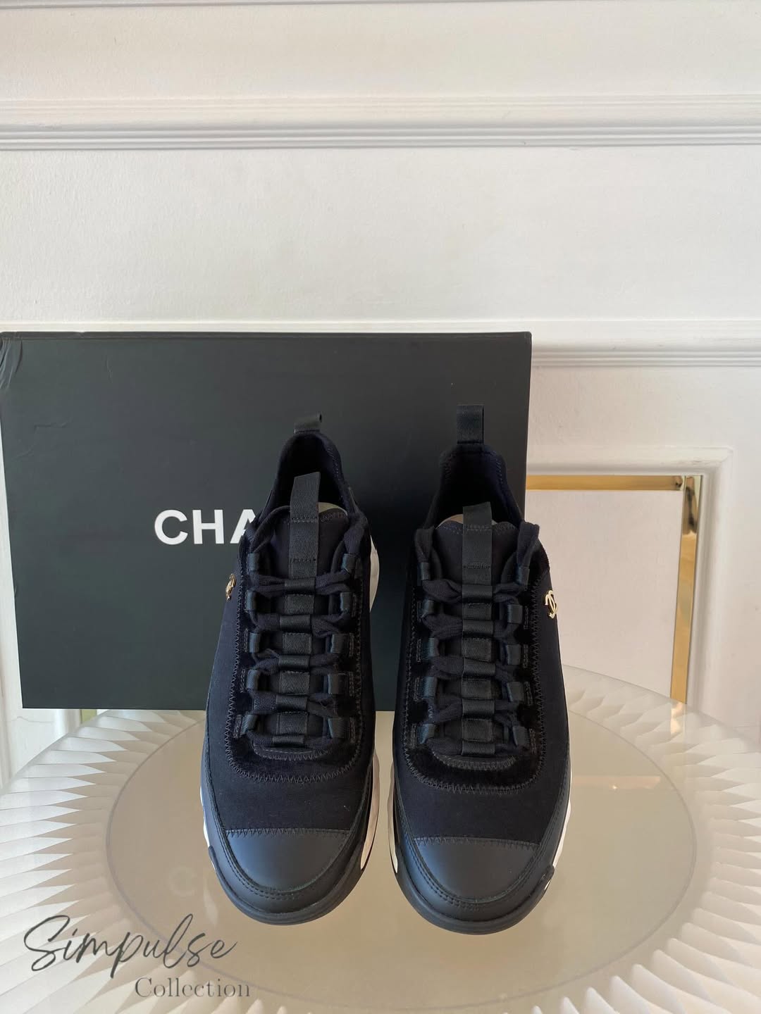 Chanel Cc Black Trail Sneakers