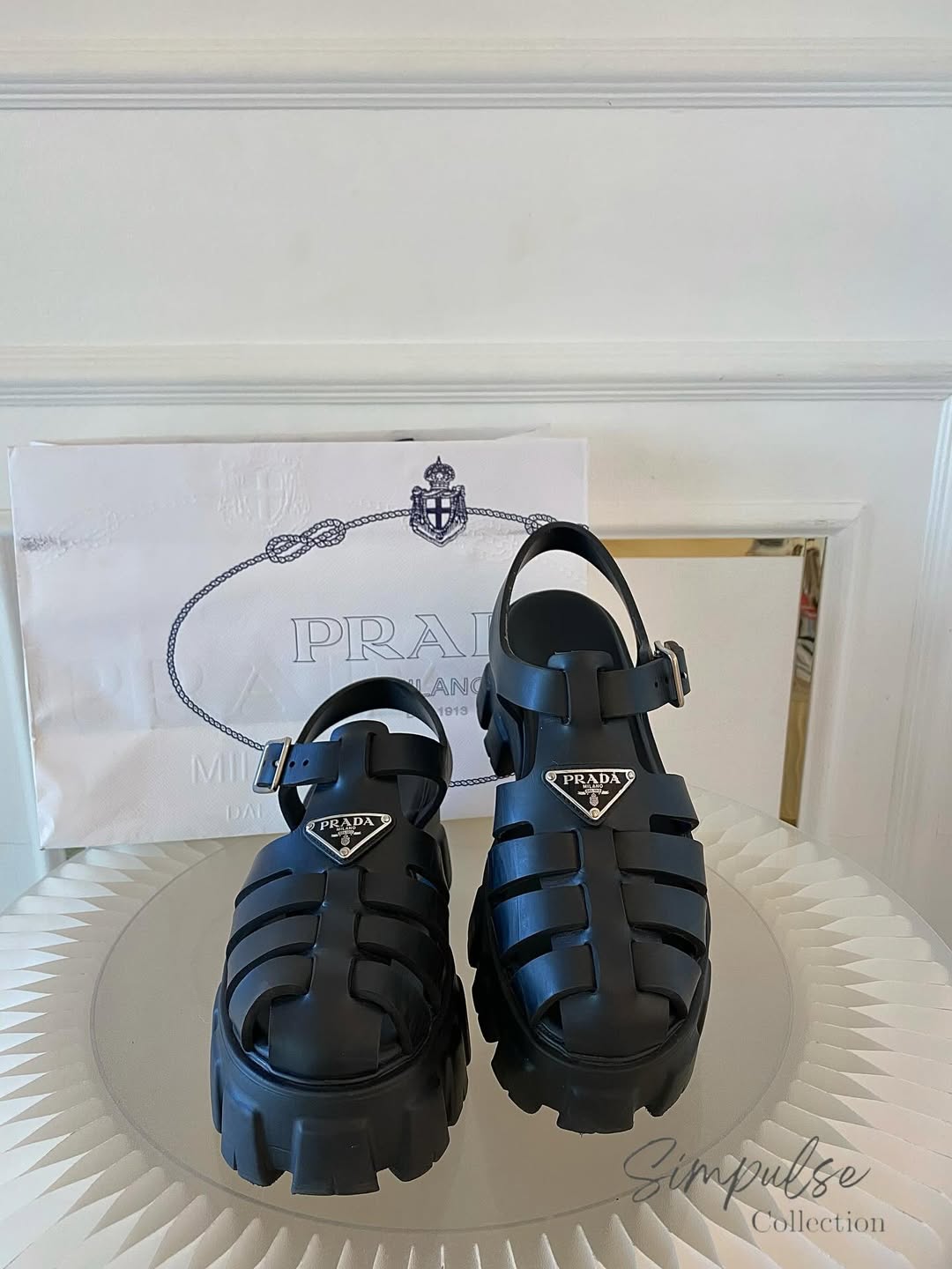 Prada Monolith Rubber Caged Platform Sandal