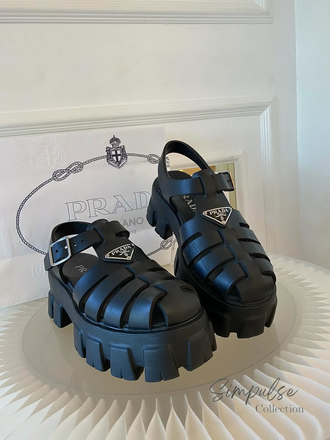 Prada Monolith Rubber Caged Platform Sandal