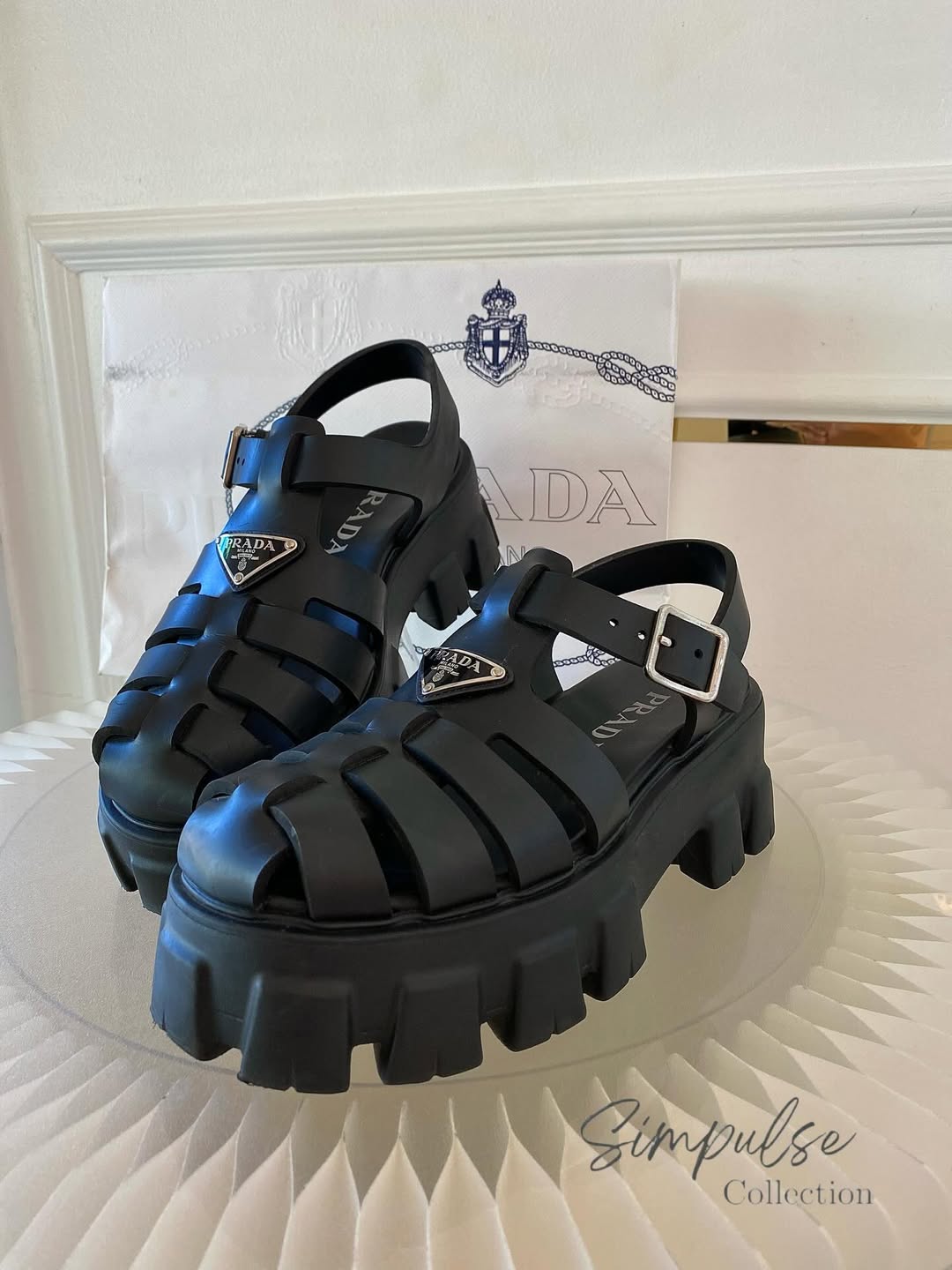 Prada Monolith Rubber Caged Platform Sandal