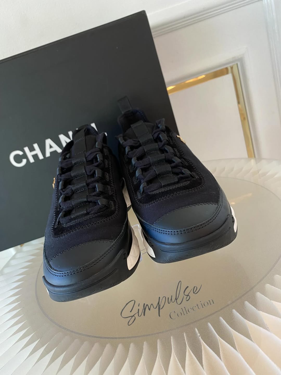 Chanel Cc Black Trail Sneakers