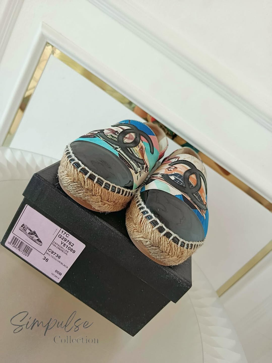 CHANEL Espadrilles Multicolor Vintage Car Print