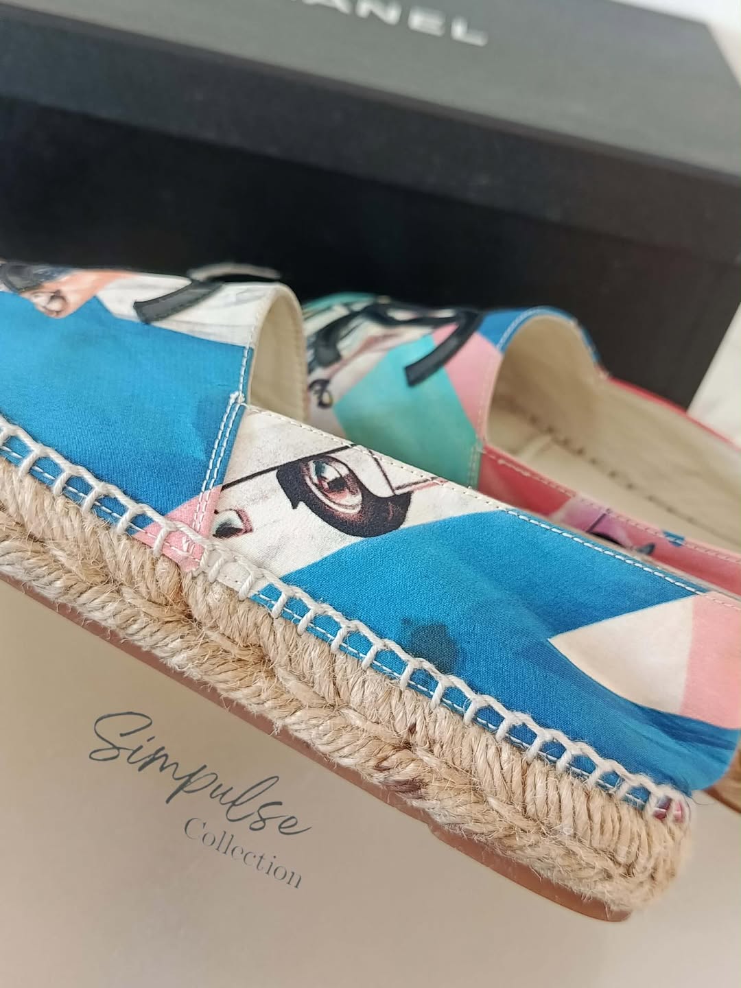 CHANEL Espadrilles Multicolor Vintage Car Print
