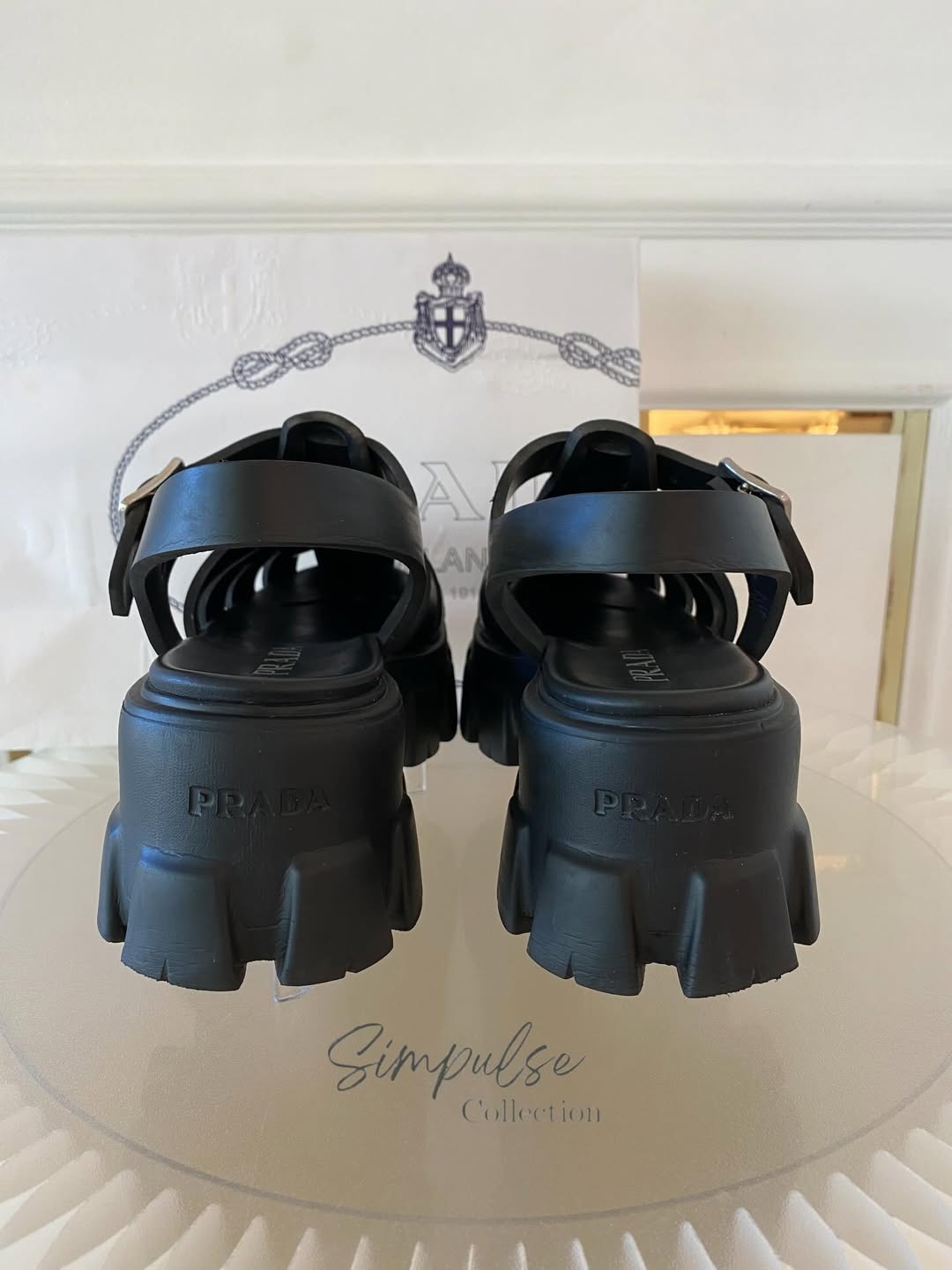 Prada Monolith Rubber Caged Platform Sandal