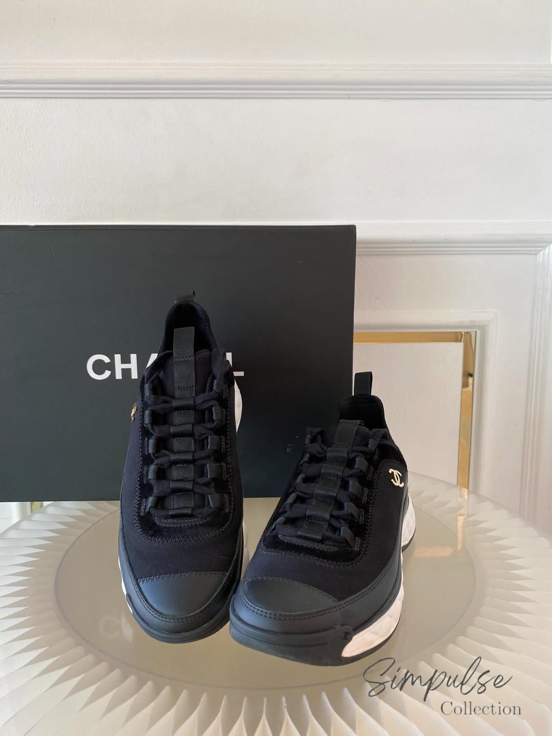 Chanel Cc Black Trail Sneakers