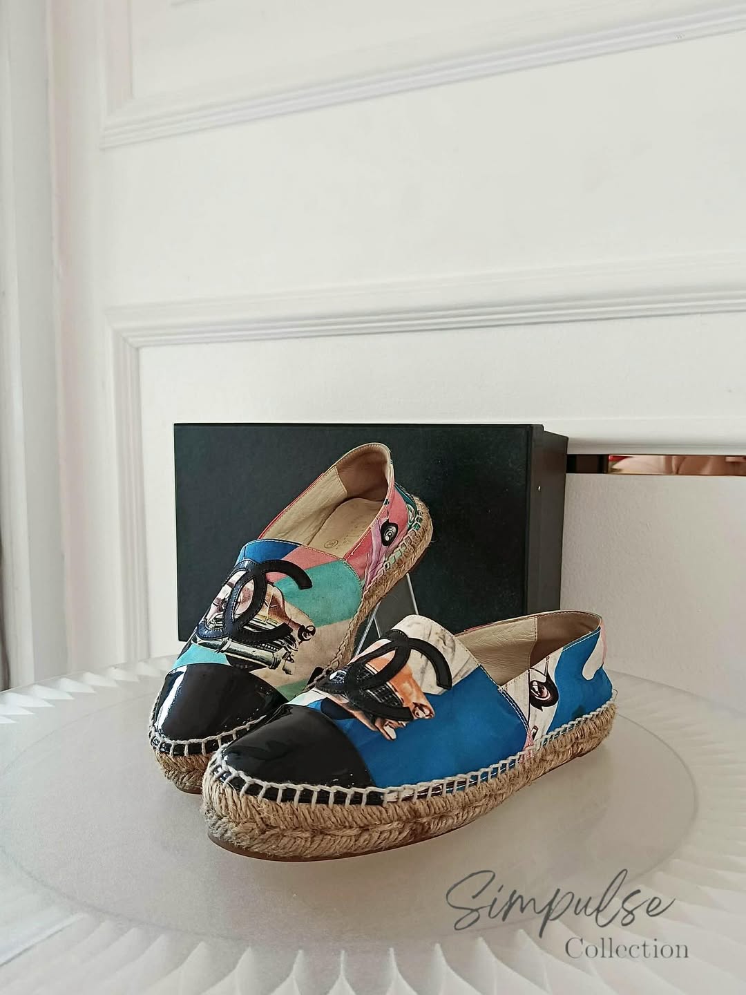CHANEL Espadrilles Multicolor Vintage Car Print