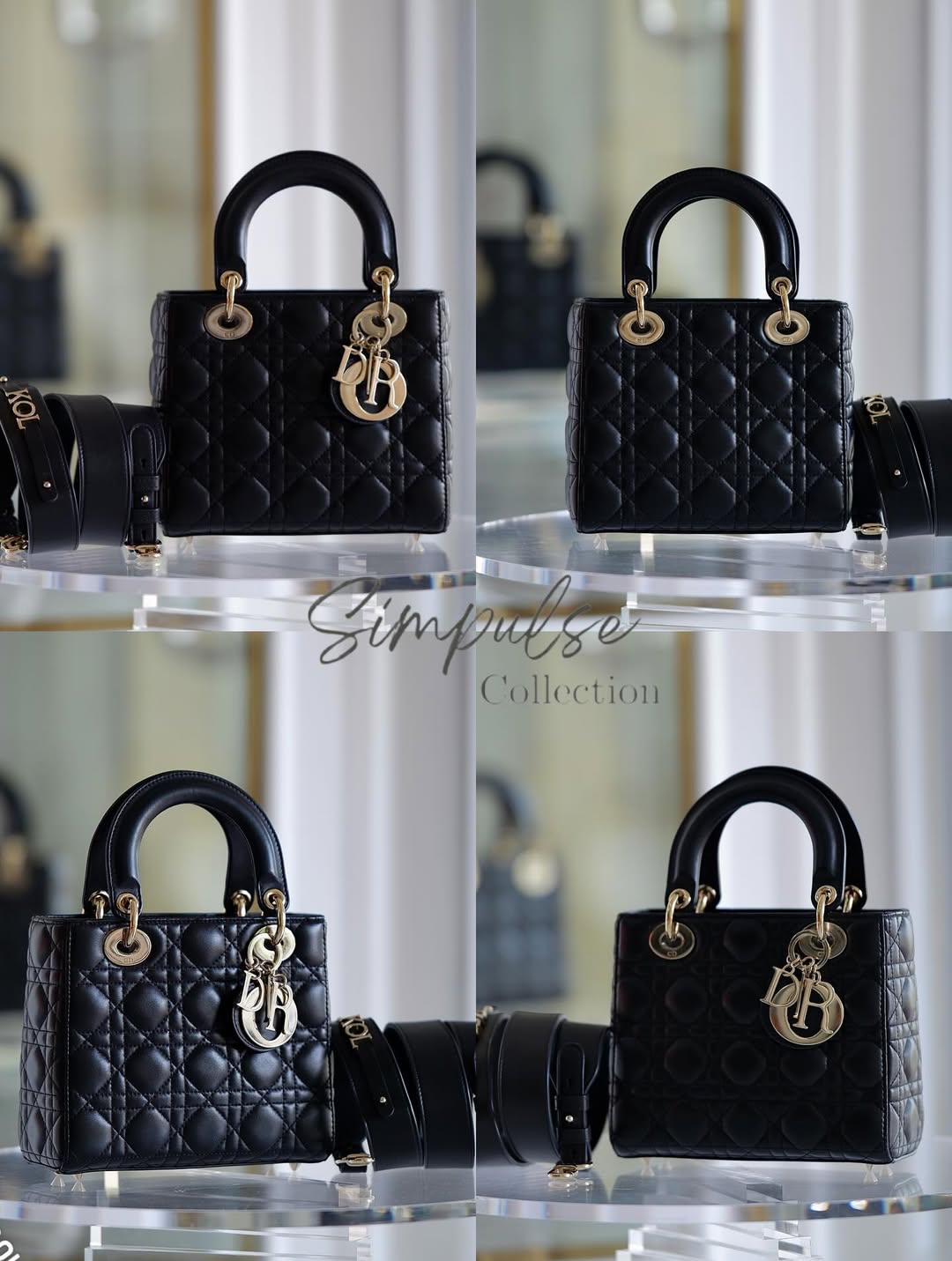 DIOR Lady D Small Black w/ ABC Strap SHW