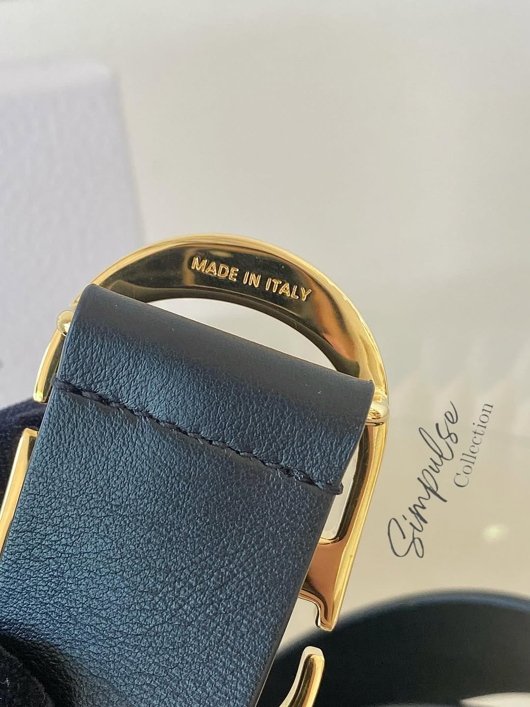 Dior Black Leather  Logo Buckle Belt