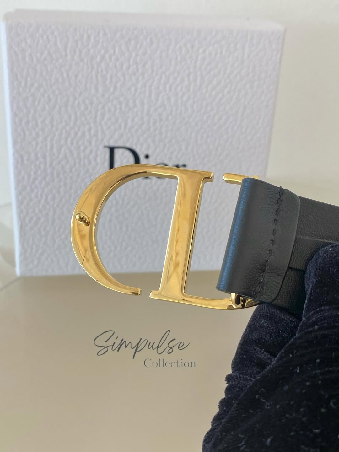 Dior Black Leather  Logo Buckle Belt
