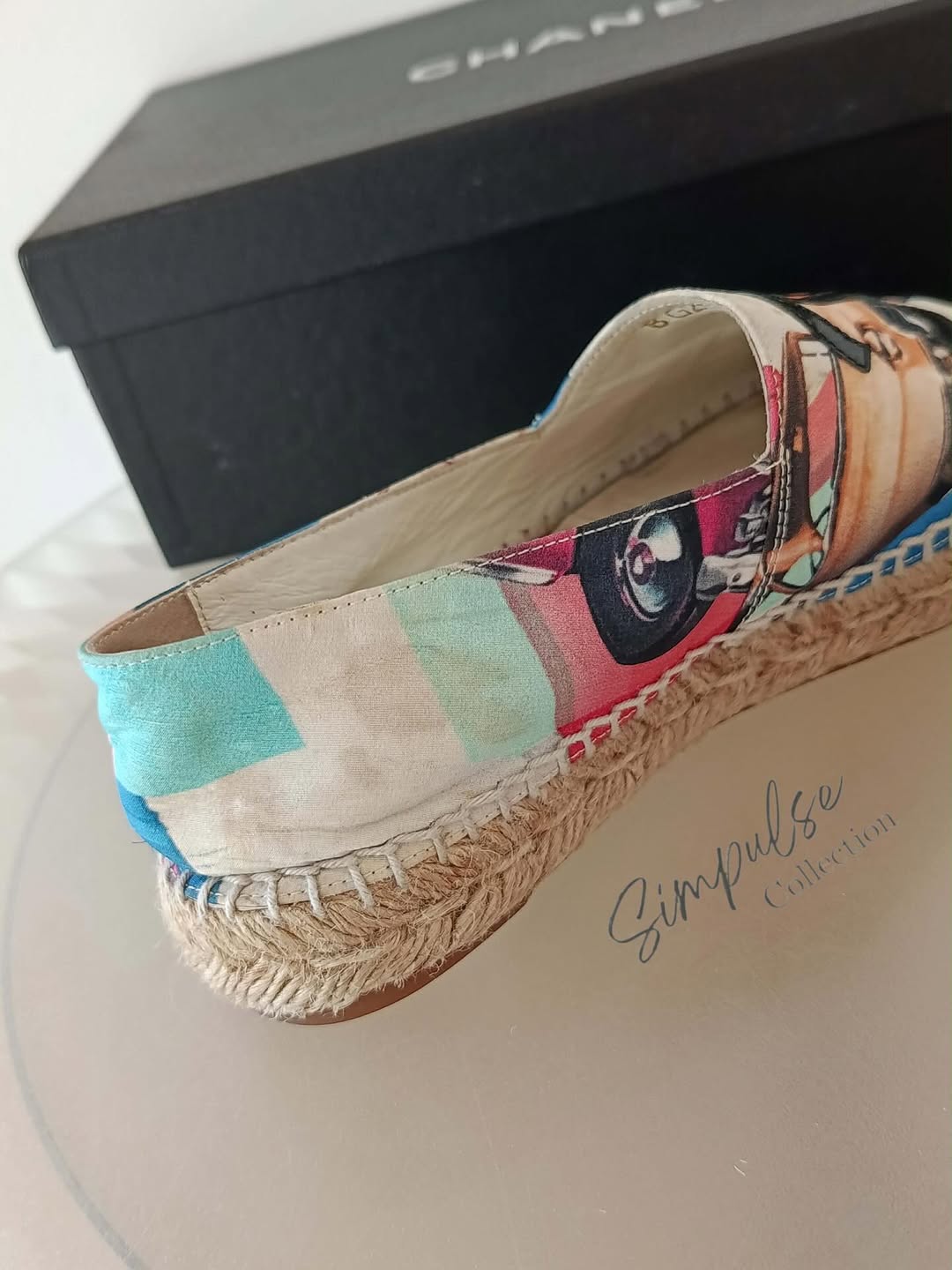 CHANEL Espadrilles Multicolor Vintage Car Print