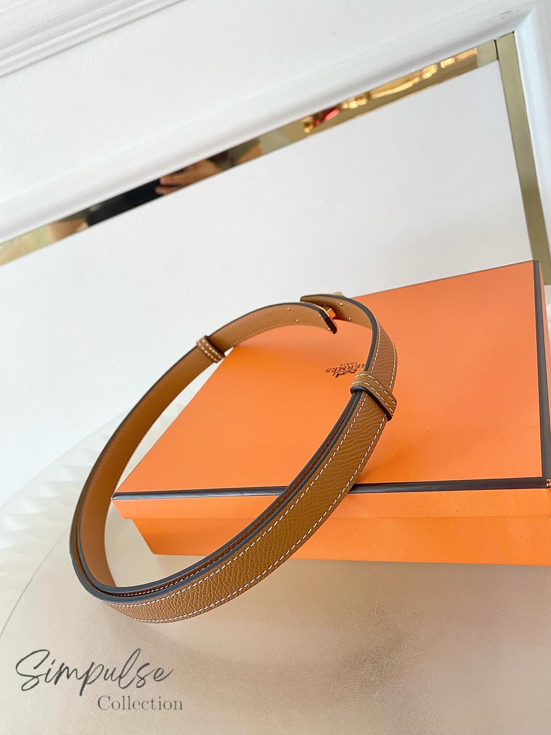 HERMES Kelly 18 Belt in Gold Epsom