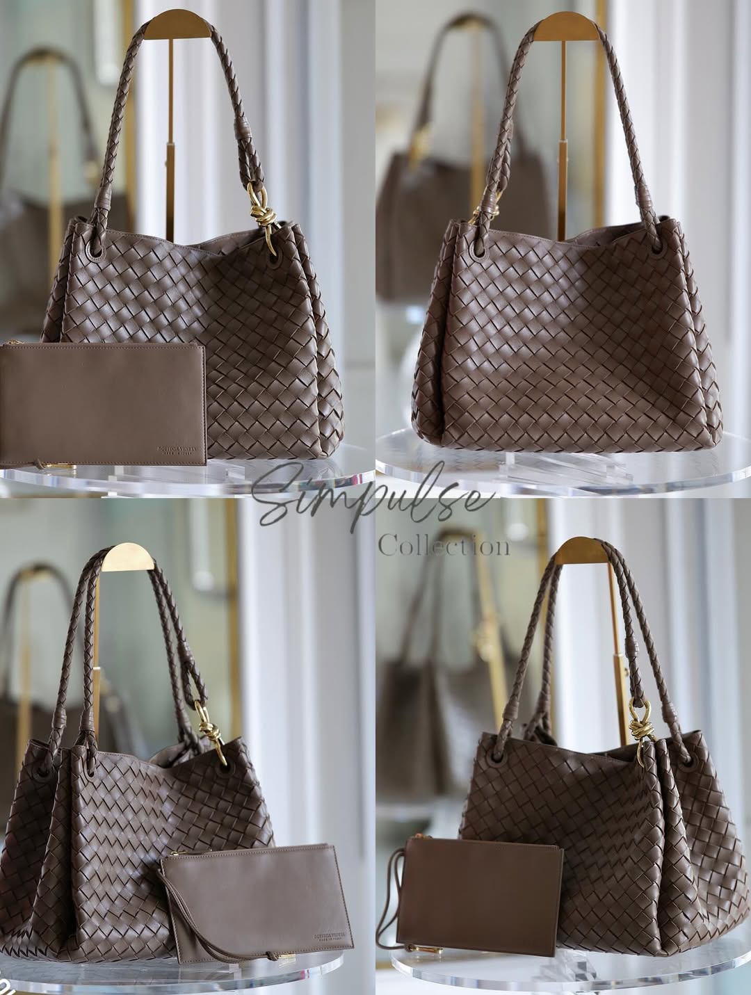 BOTTEGA VENETA Parachute Bag in Brown Intercciato Leather