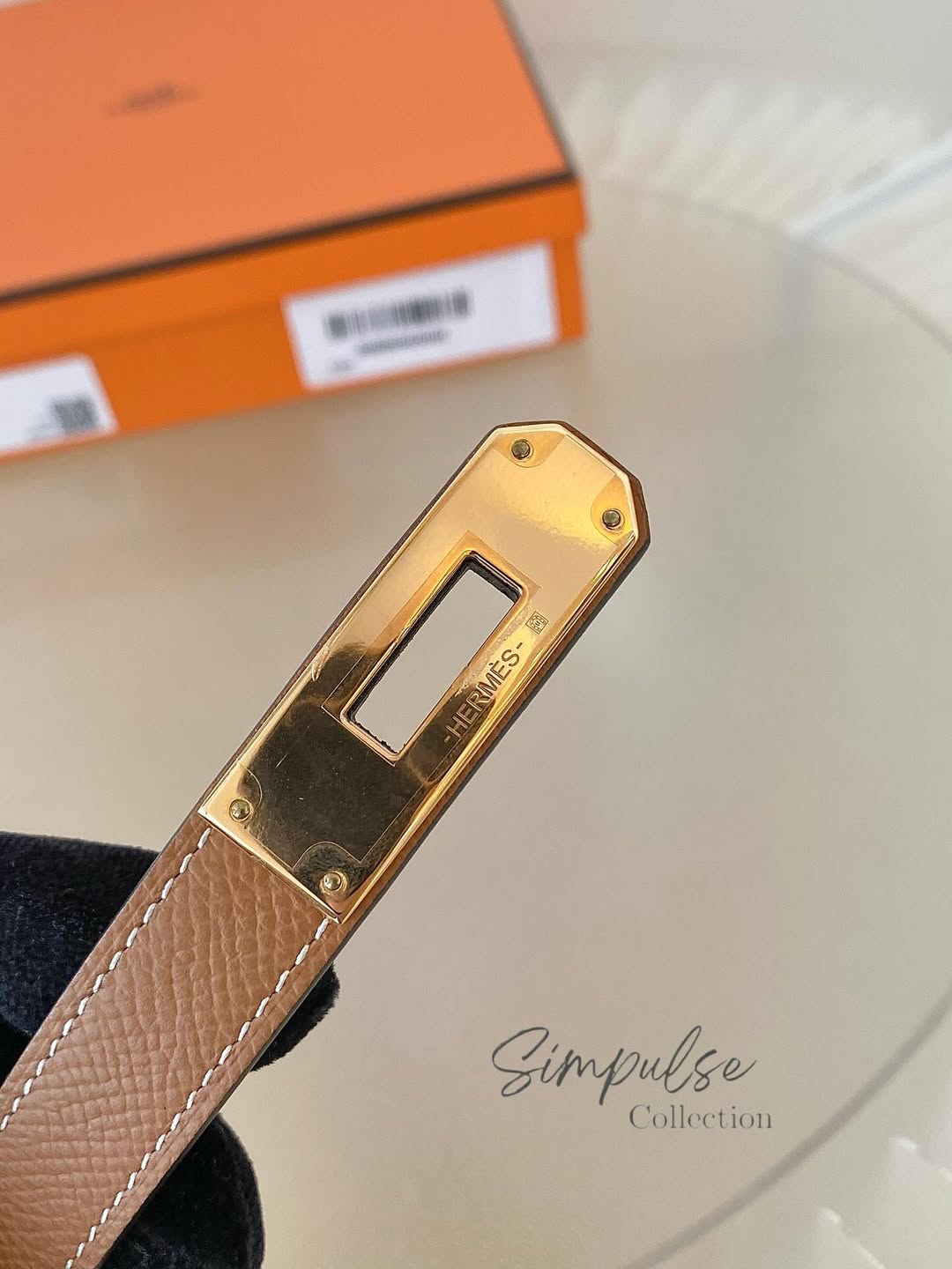 HERMES Kelly 18 Belt in Gold Epsom