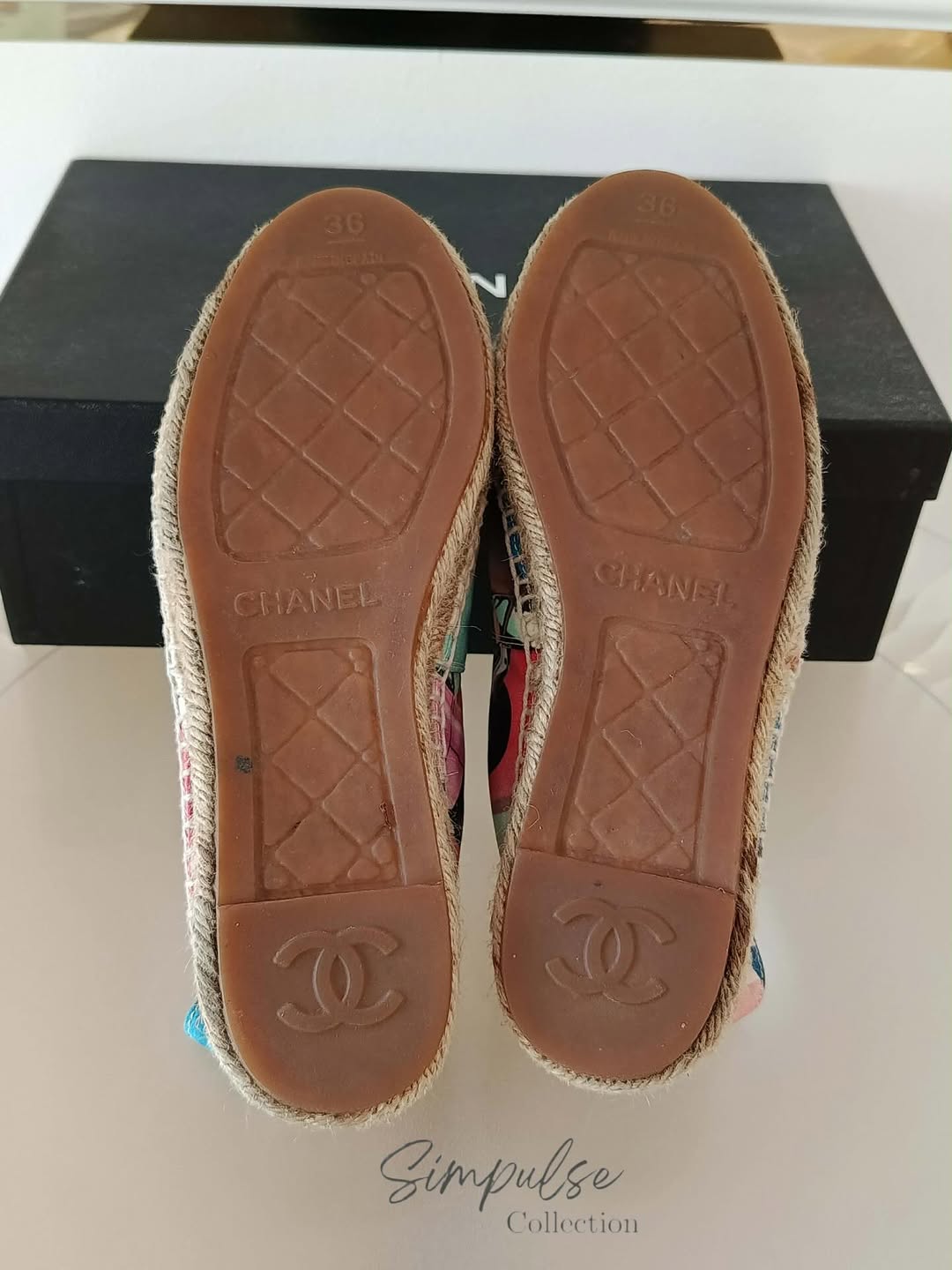 CHANEL Espadrilles Multicolor Vintage Car Print