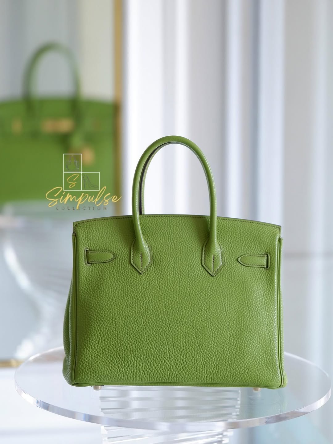 Hermes Birkin 30 Vert Anis GHW in Togo Leather