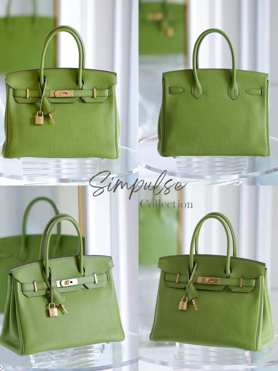 Hermes Birkin 30 Vert Anis GHW in Togo Leather