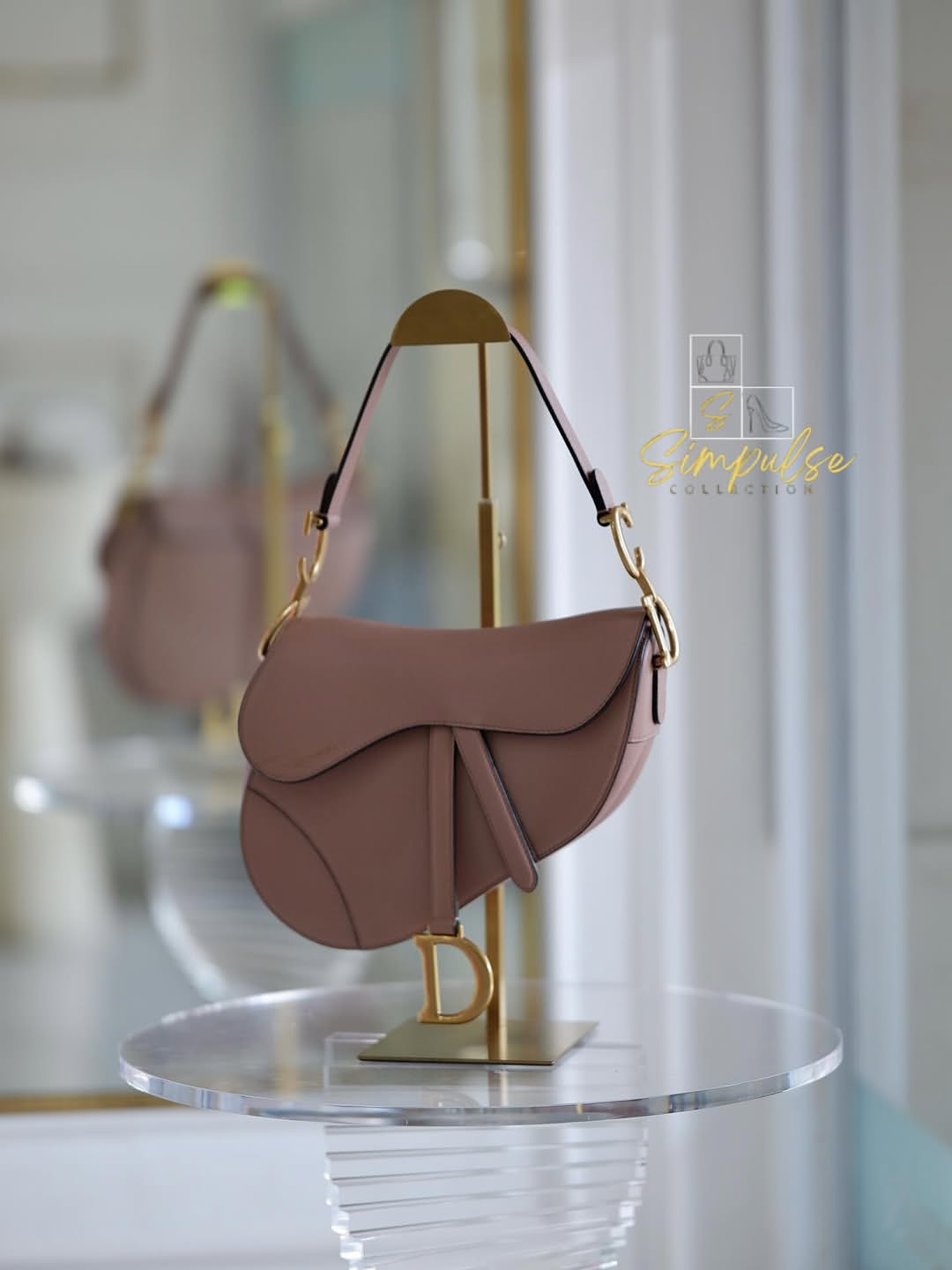 DIOR Saddle Medium Nude Beige GHW