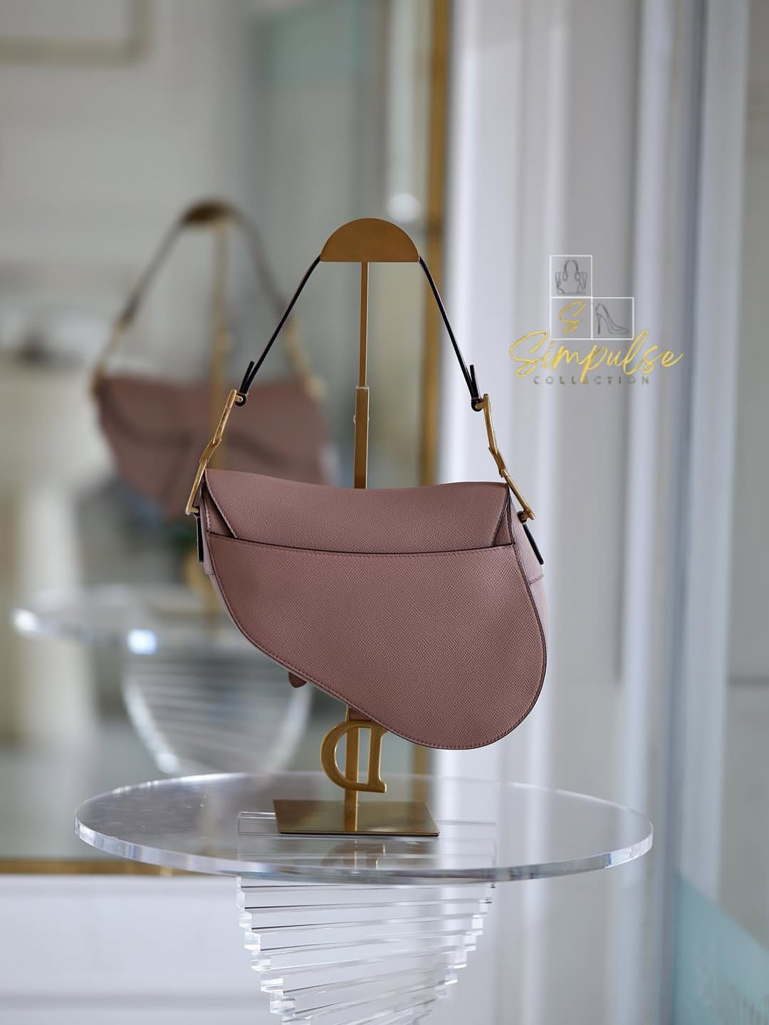DIOR Saddle Medium Nude Beige GHW
