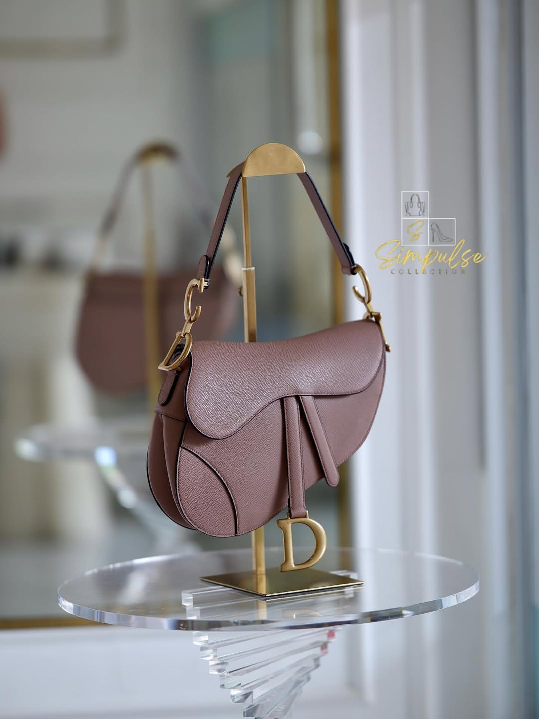 DIOR Saddle Medium Nude Beige GHW