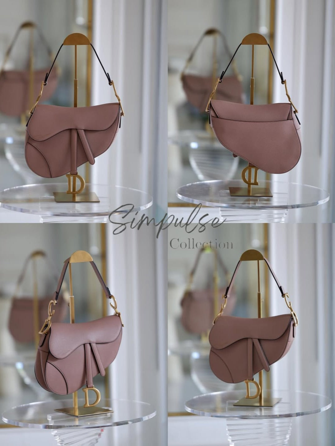 DIOR Saddle Medium Nude Beige GHW