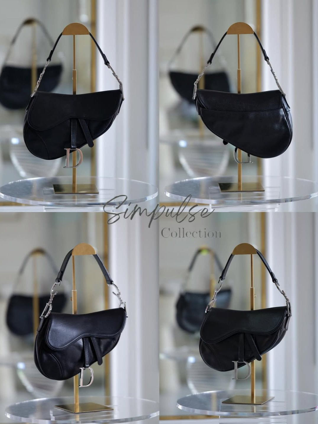 DIOR Saddle Medium in Black SHW