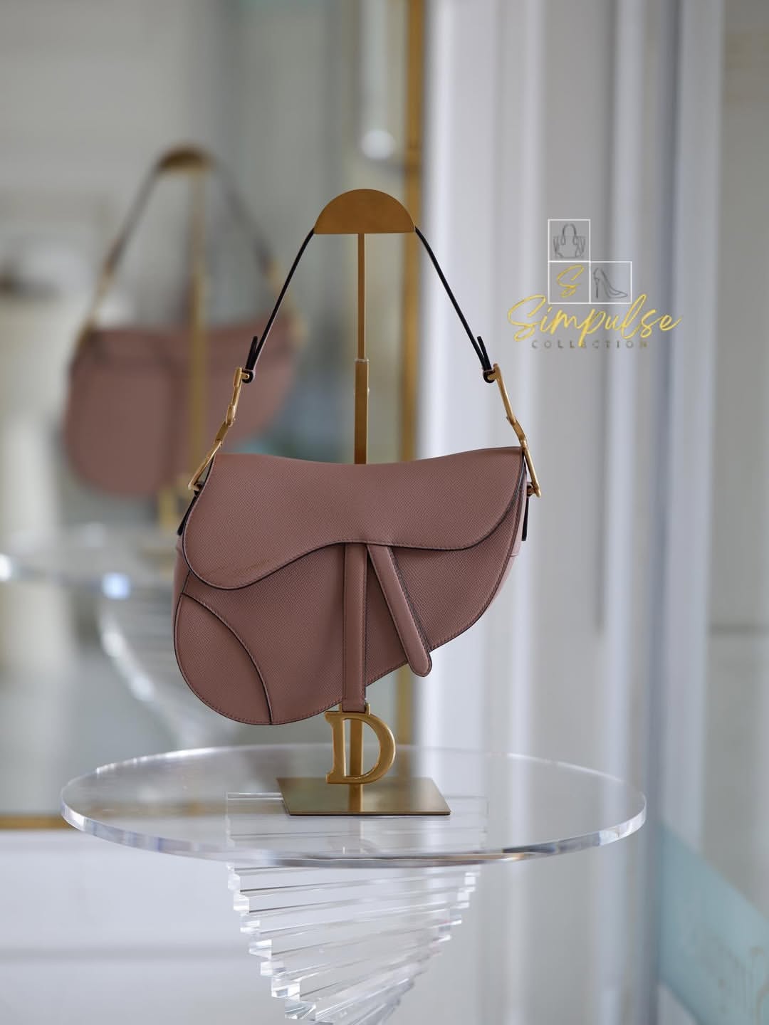 DIOR Saddle Medium Nude Beige GHW
