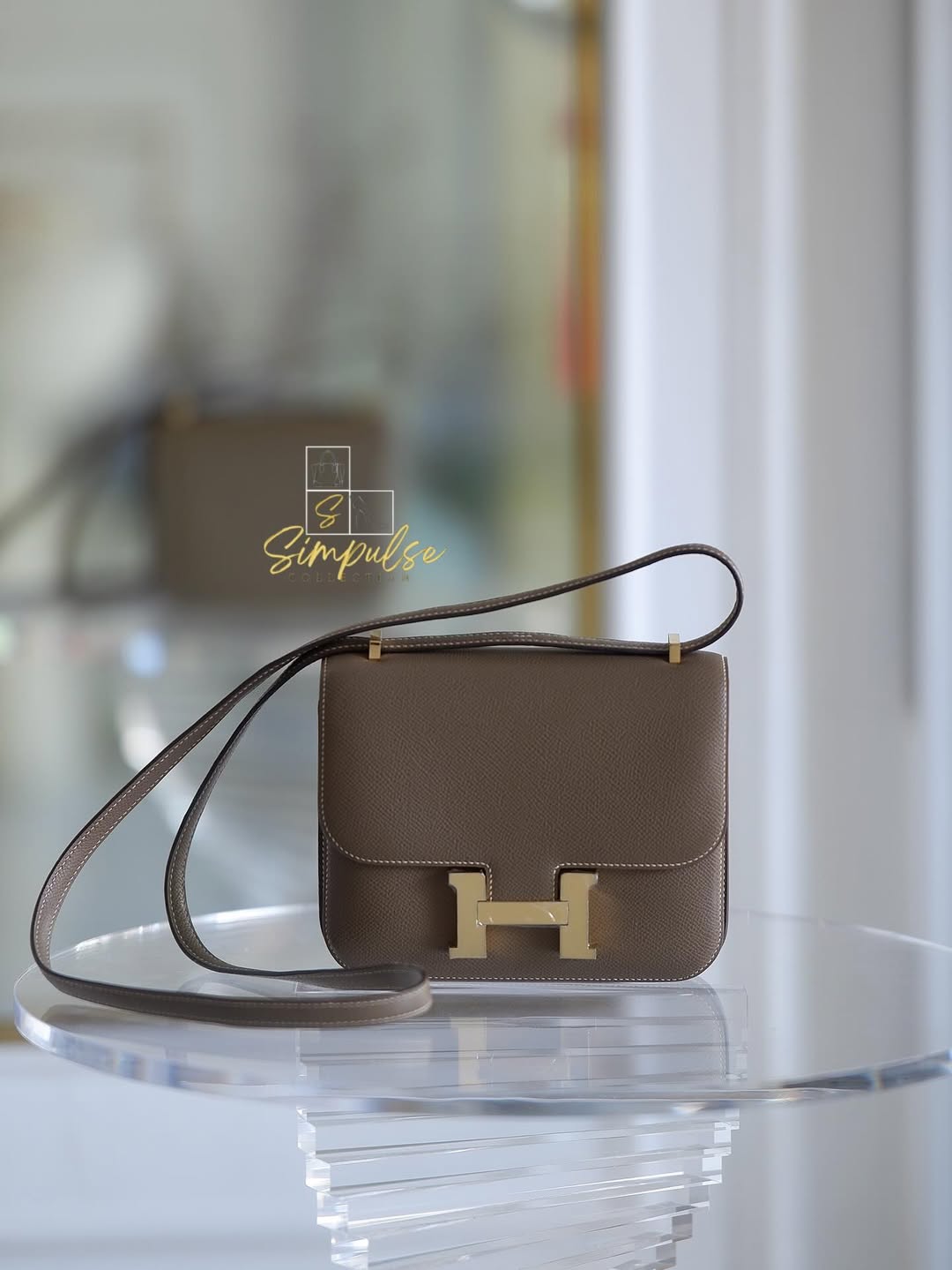 HERMES Constance 18 Etoupe in Epsom Leather