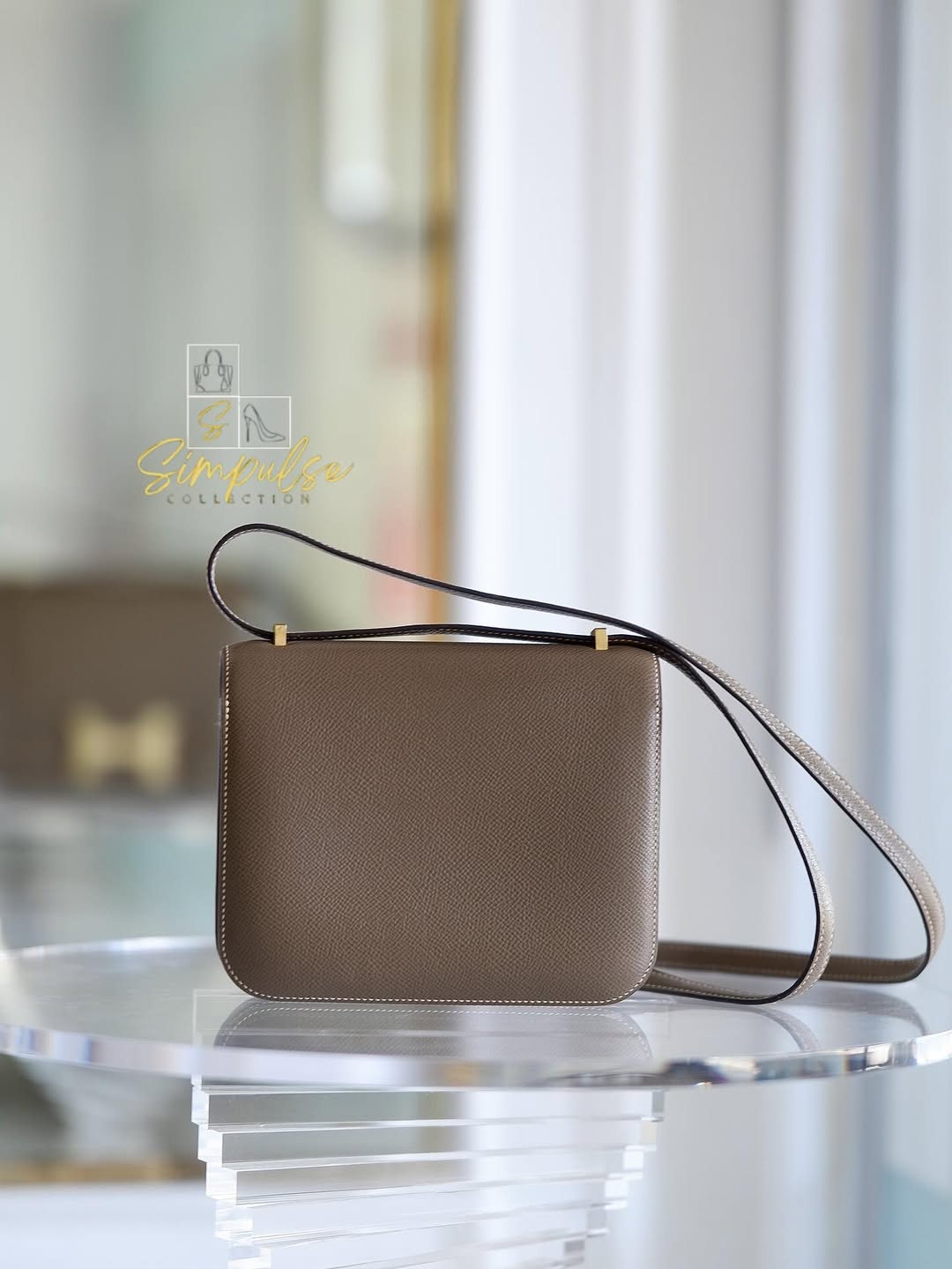 HERMES Constance 18 Etoupe in Epsom Leather