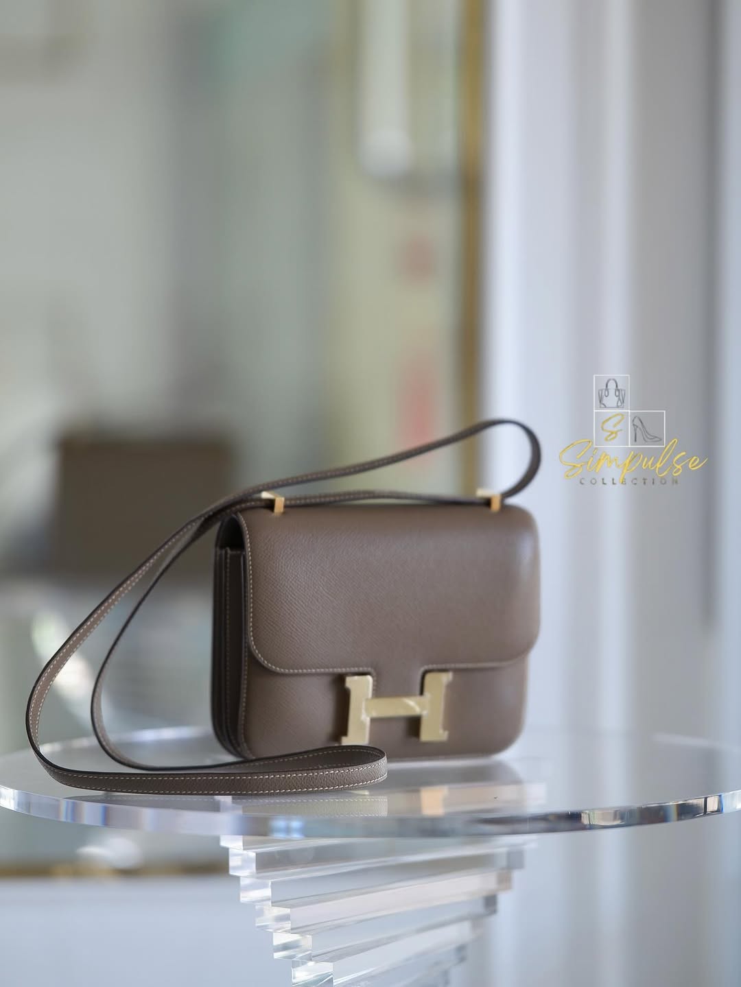 HERMES Constance 18 Etoupe in Epsom Leather