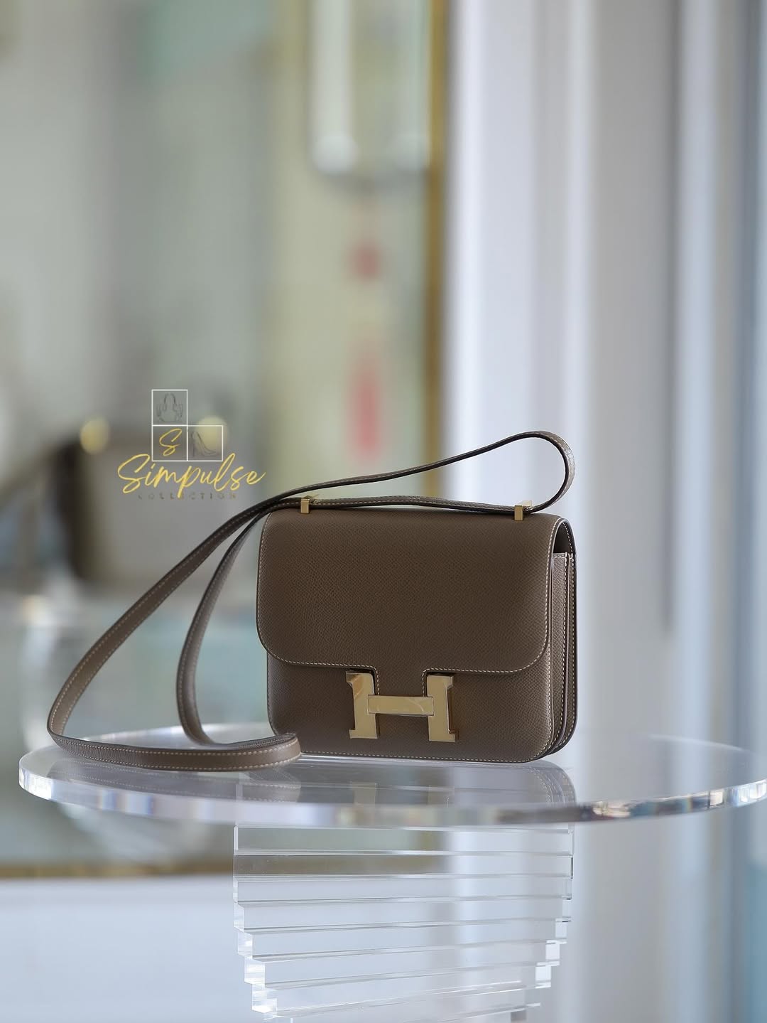 HERMES Constance 18 Etoupe in Epsom Leather