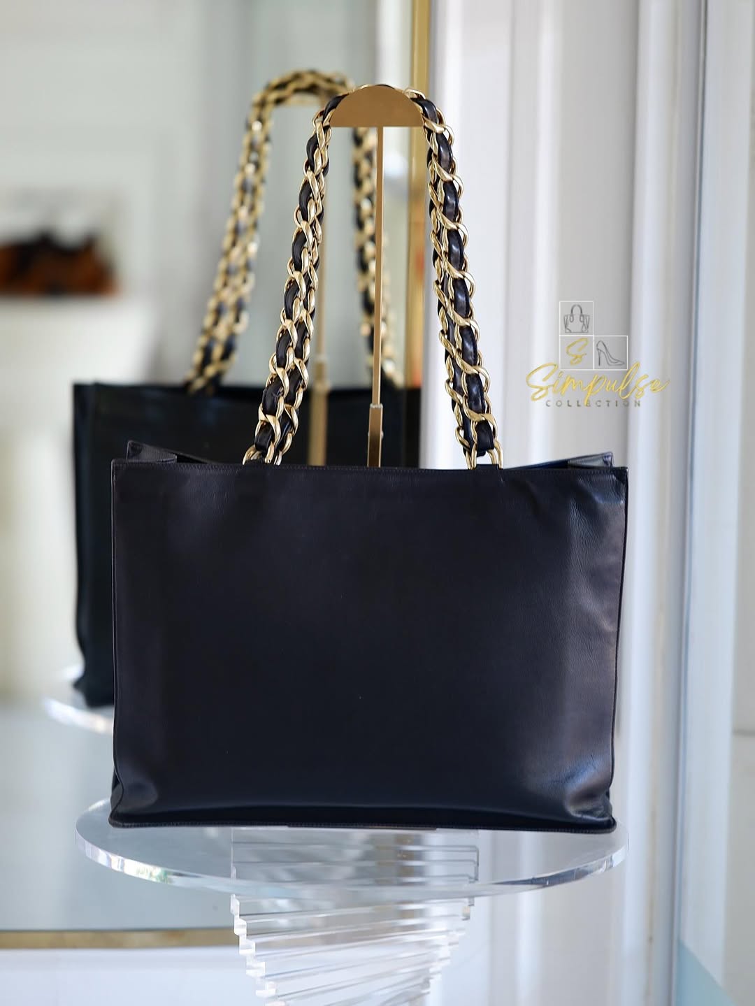Chanel Jumbo Shopping Tote with Large Gold Chain