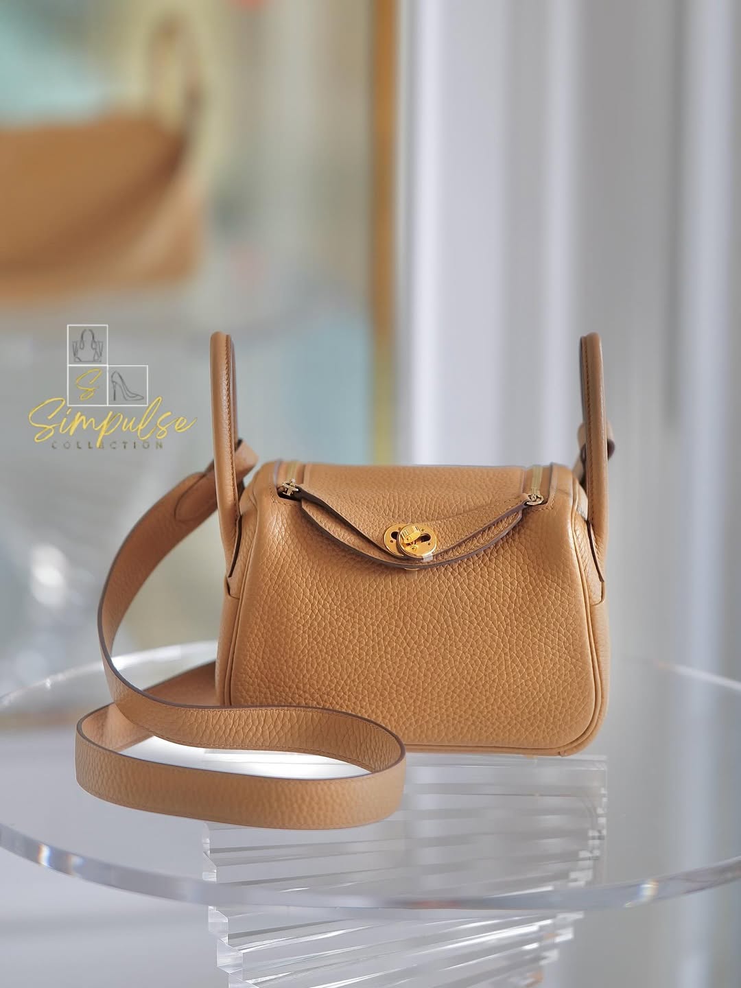 HERMES Mini Lindy Biscuit GHW