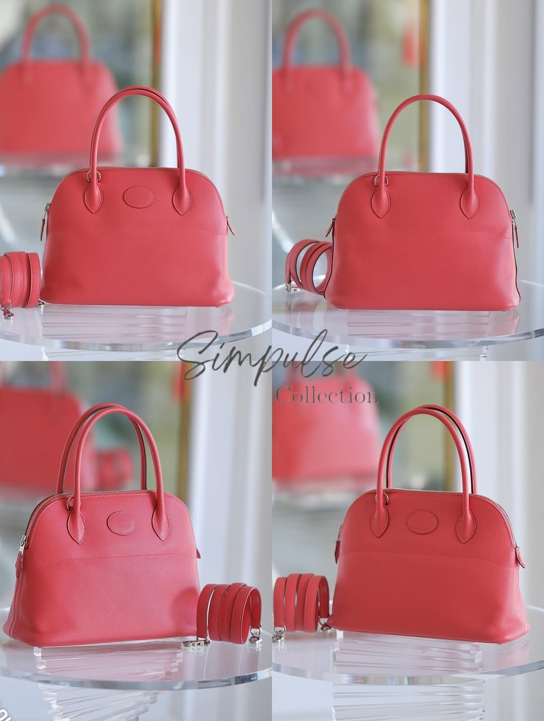 Hermes  Bolide 25 Rose Texas Epsom Leather