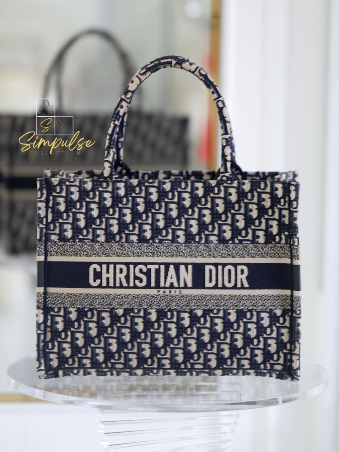 DIOR Blue Oblique Booktote Medium Size