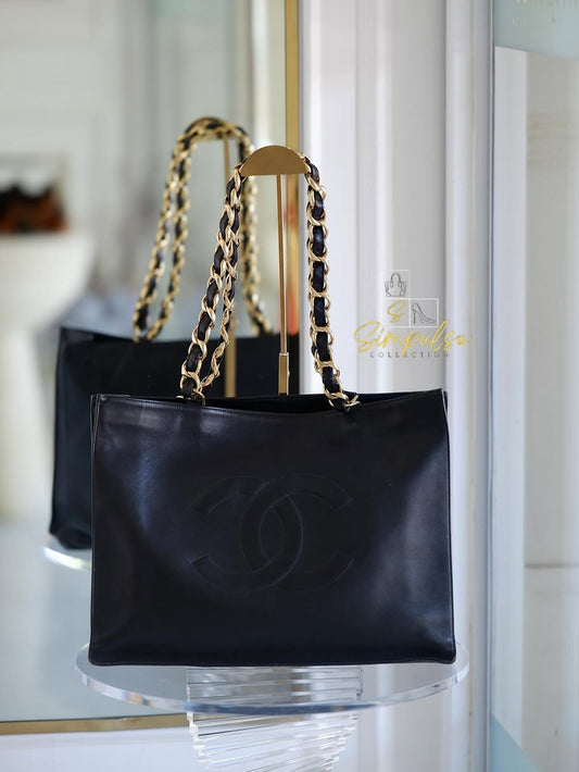 Chanel Jumbo Shopping Tote with Large Gold Chain