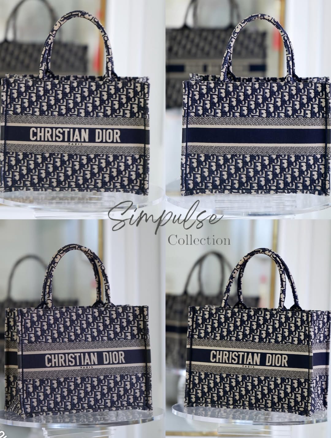 DIOR Blue Oblique Booktote Medium Size