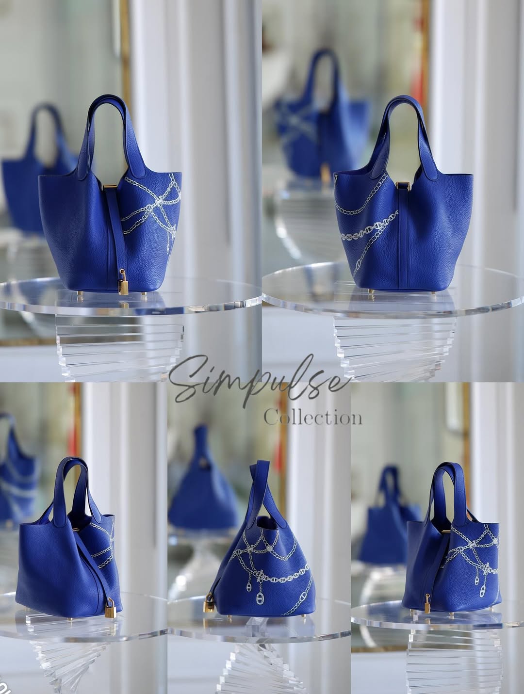 Hermes Picotin 18 Blue GHW