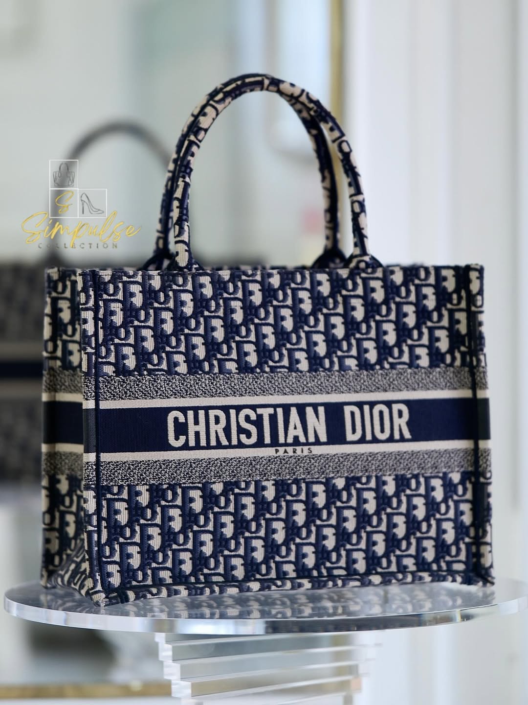 DIOR Blue Oblique Booktote Medium Size