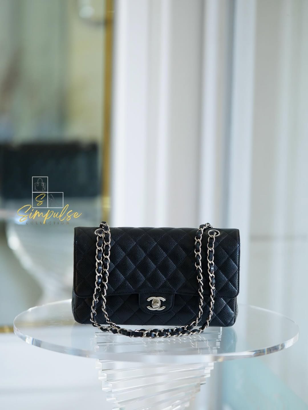 Chanel Medium Double Flap Caviar SHW