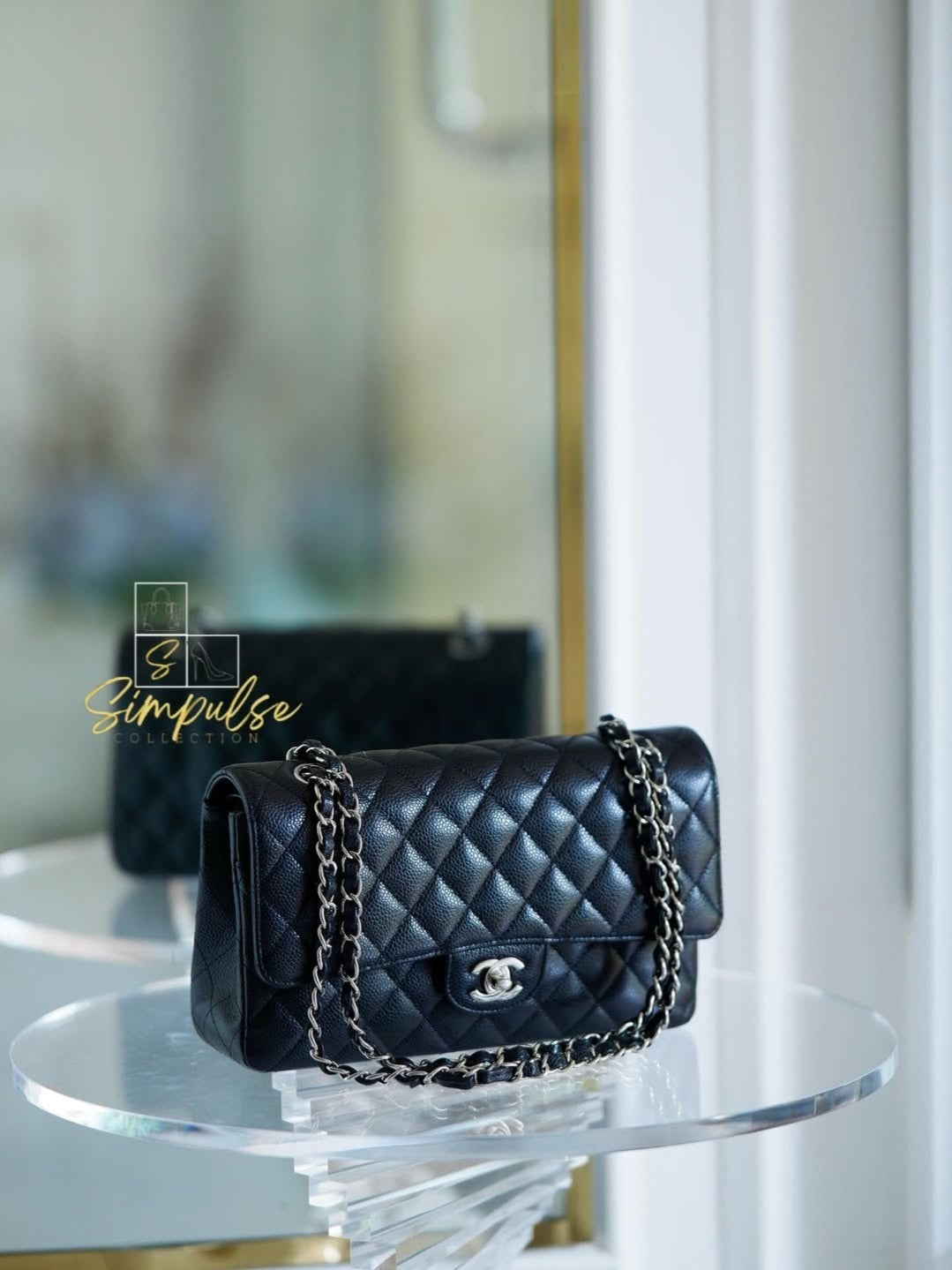 Chanel Medium Double Flap Caviar SHW