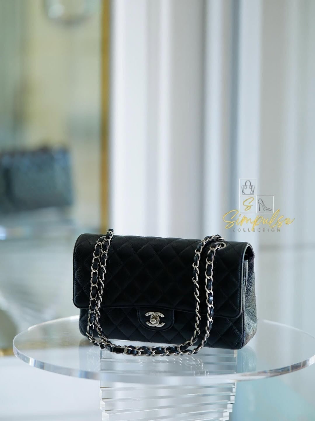 Chanel Medium Double Flap Caviar SHW
