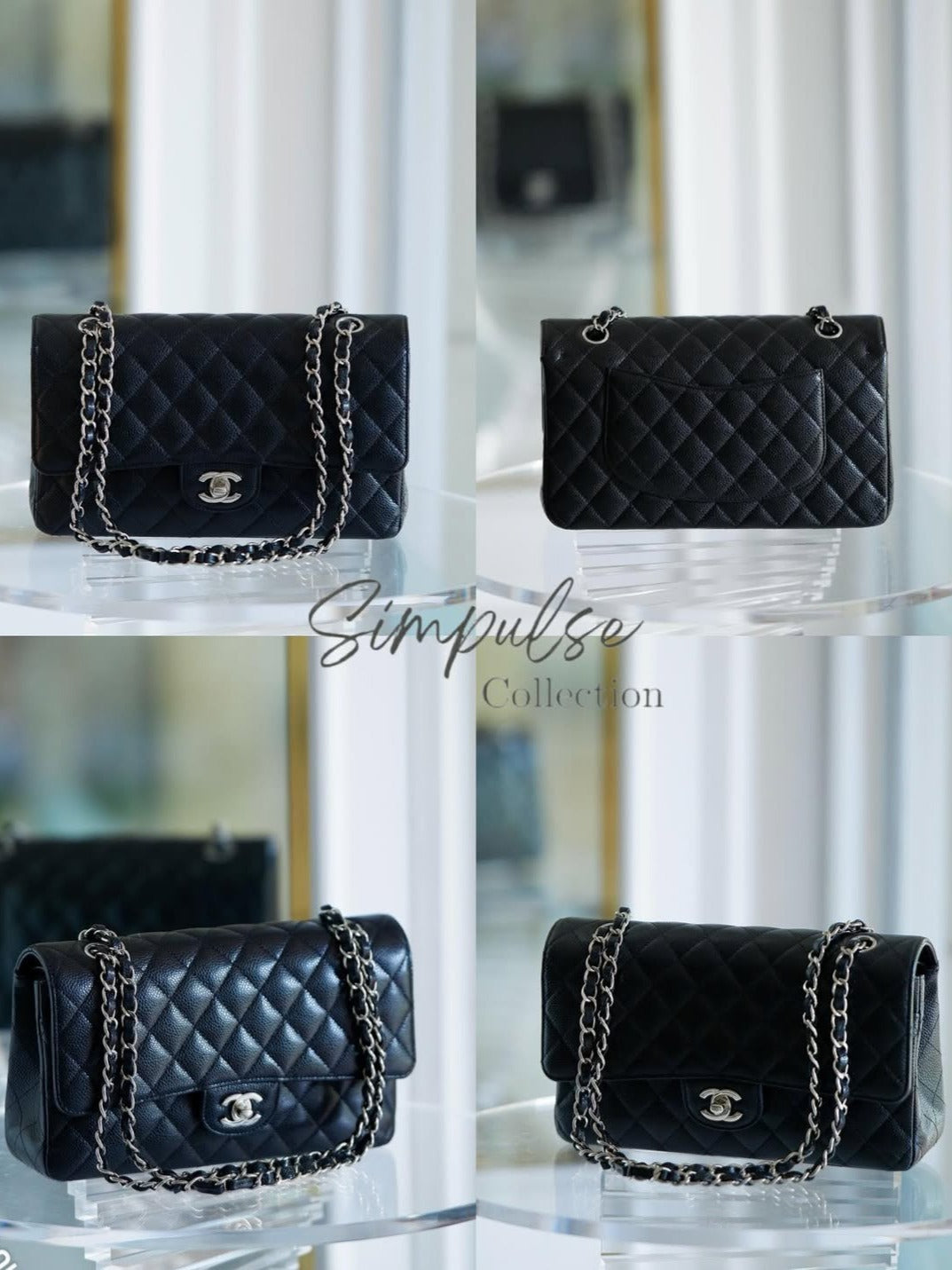 Chanel Medium Double Flap Caviar SHW