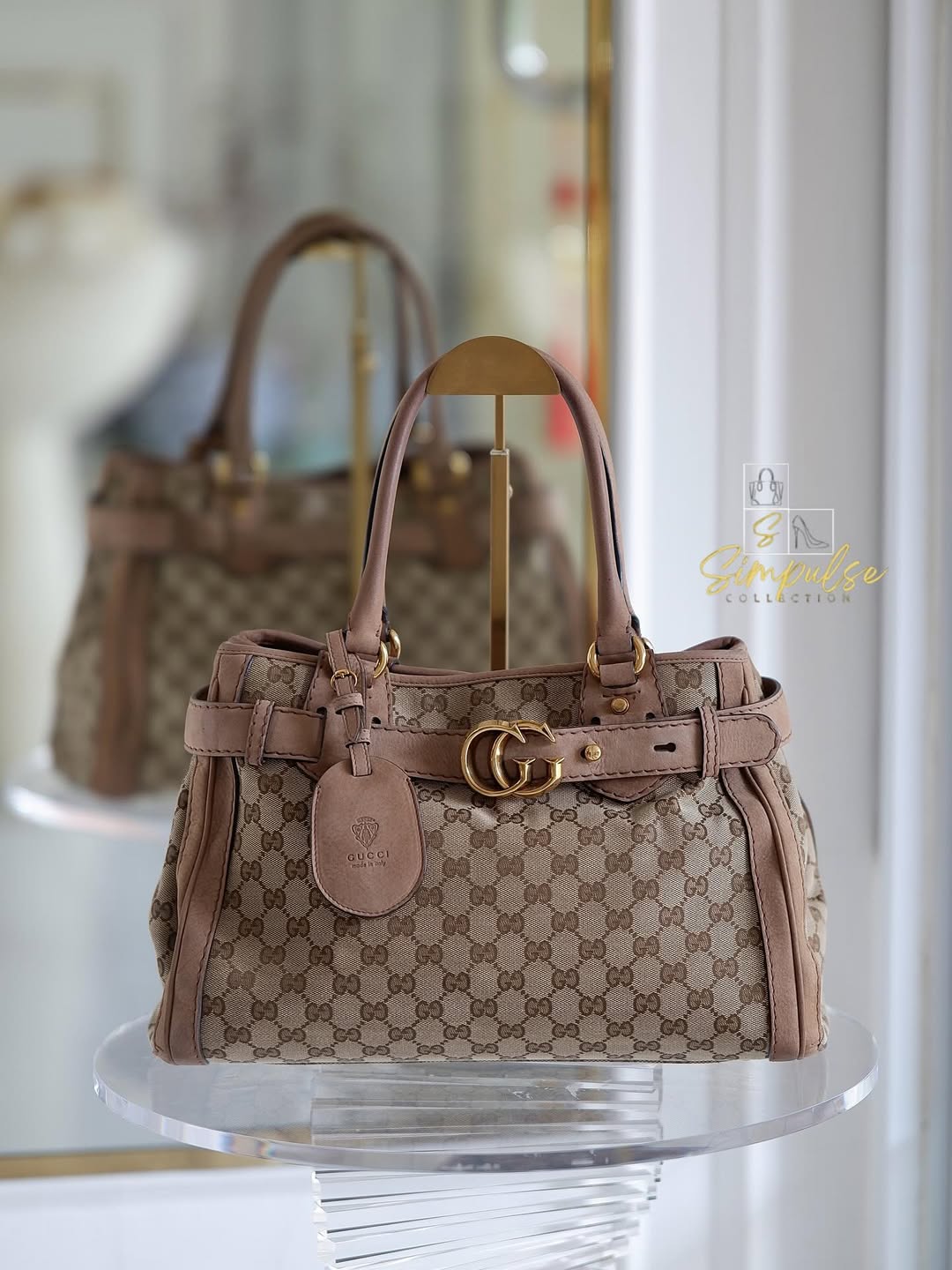 Gucci Supreme Ebony Canvas Nubuck Running Tote
