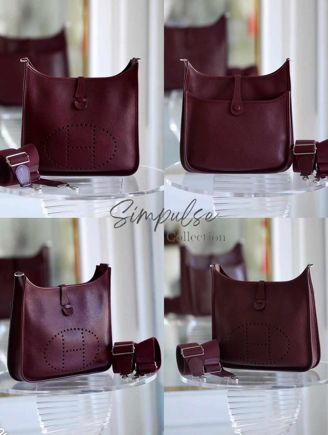 Hermes Evelyne PM3 Burgundy