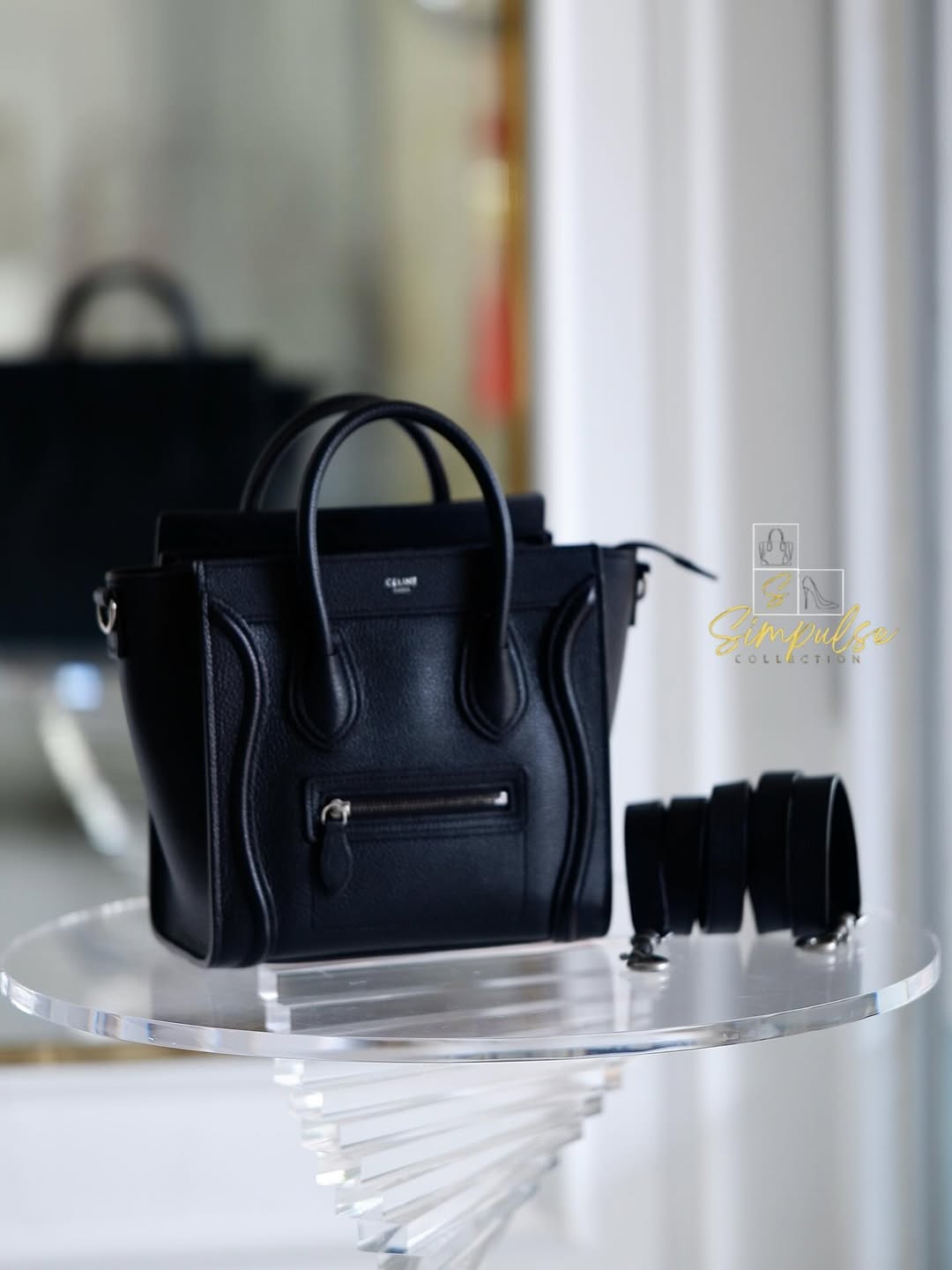 CELINE Nano Luggage in Black